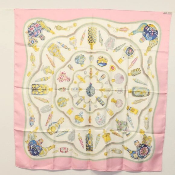 HERMES Carre 90 Scarf ""Qu importe le flacon"" Silk Pink Auth 135496 - Picture 14 of 14